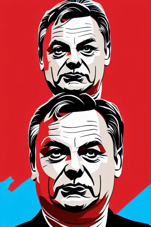 Image similar to minimalist style art of viktor orban, illustration, vector art