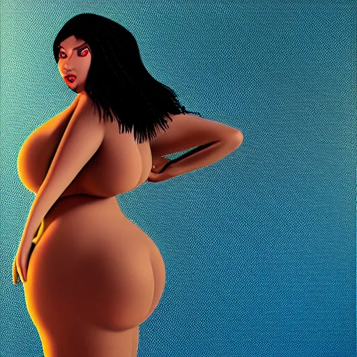 Prompt: detailed 3d render of a voluptuous beautiful black curvaceous model being arrested, studio lighting, blue background, in the style of pixar, highly detailed, sharp focus, bokeh, depth of field, 16k resolution, Unreal Engine 5, coherent, cinematic lighting, beautiful painting