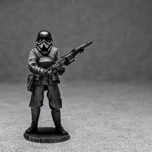 Image similar to imperial german stormtrooper, 8 k, shallow depth of field, moody lighting, cinematic lighting,