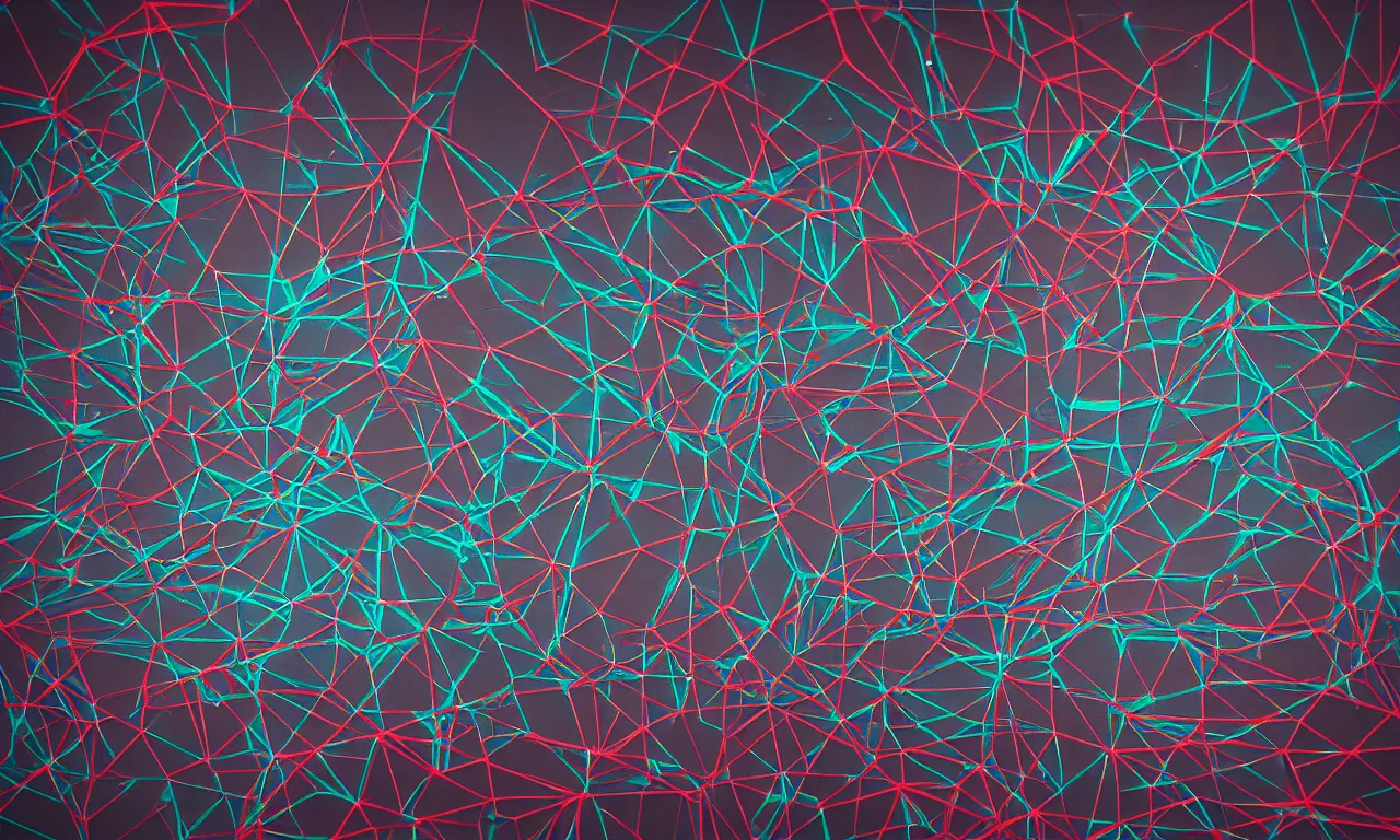 Image similar to reflexion neon cyberpunk voronoi depth fog wires connexion