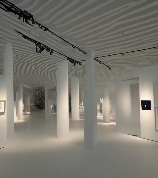 Image similar to x - ray architecture installation, art exhibition, biennale, museum, vr, virtual