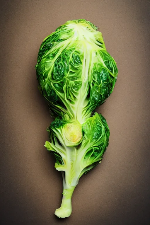 Image similar to 📷 russell crowe the brussel sprout, made of food, head portrait, dynamic lighting, 4 k