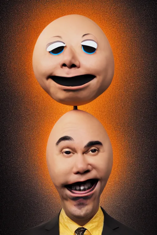 Image similar to 📷 gabriel iglesias the egg 🥚, made of food, head portrait, dynamic lighting, 4 k