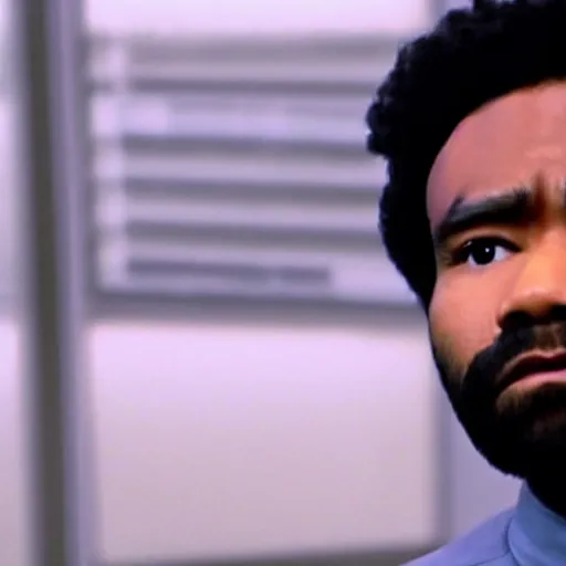 Prompt: a tv still of donald glover starring in the office ( 2 0 0 5 )