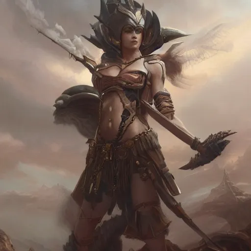 Prompt: ultra realist breathtaking detailed soft painting of non-binary warrior, dark fantasy, naval background, elegant, highly detailed, artstation, concept art, matte, sharp focus, art by Tom Bagshaw, Artgerm and Greg Rutkowski