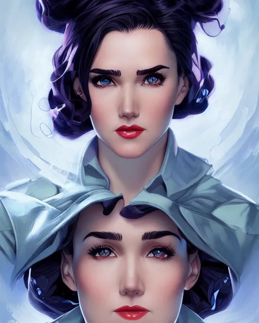 Prompt: a pin up and beautiful fashion charming dreamlke jennifer connelly, symmetrical face symmetrical eyes, character art, art by artgerm lau and wlop and and ilya kuvshinov and john singer sargent, joshua middleton comic art, frostbite 3 engine