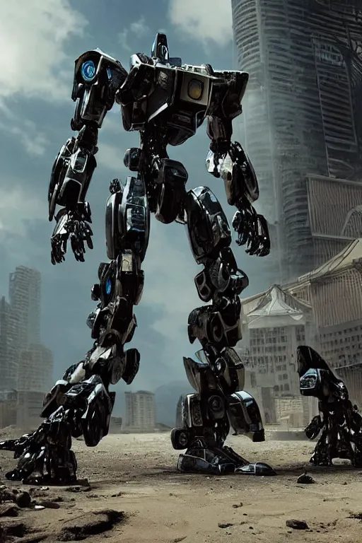 Image similar to a furture ai boxing humanoid mecha in ruin city, victory, punk style, by war robots, real steel ( 2 0 1 1 ), westworld and eve venture and pacific rim and machine warrior 5, cryengine, frostbite 3 engine, camouflage scheme, sharp focus, 8 k realistic, high definition, insanely detailed, sunny, ray tracing, realistic shaded,