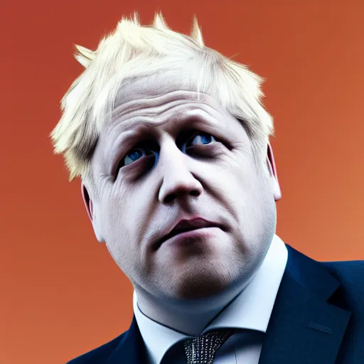 Image similar to Professionally Taken Photo of a sad and bald Boris Johnson, he is looking straight into the camera, forward angle, white background, realistic, hyperrealistic, in real life, highly detailed, very detailed, 4k resolution, 8k resolution, trending on artstation, real life, head and bodyshot