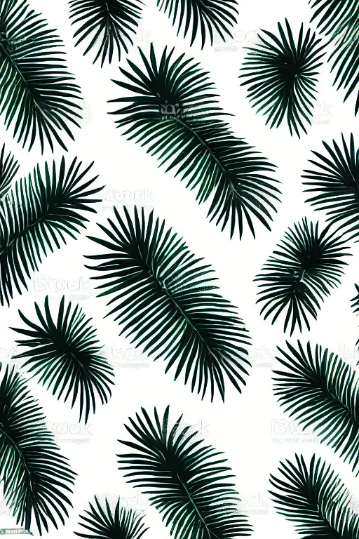 Image similar to minimalist watercolor palm plants on white background, illustration, vector art