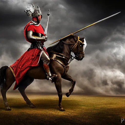Image similar to portugal king preparing for battle by Peter Kemp, fantasy, medieval