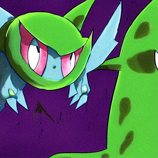 Image similar to micture between metapod and haunter pokemon, pokemon hybrid, cacoon ghost