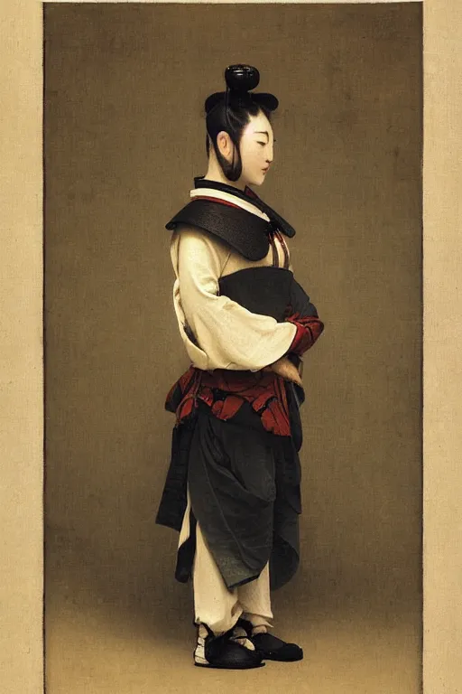 Image similar to a set of high - tech japanese samurai armor, by bouguereau