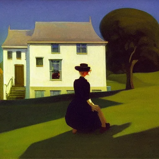 Image similar to over the garden wall by Edward Hopper