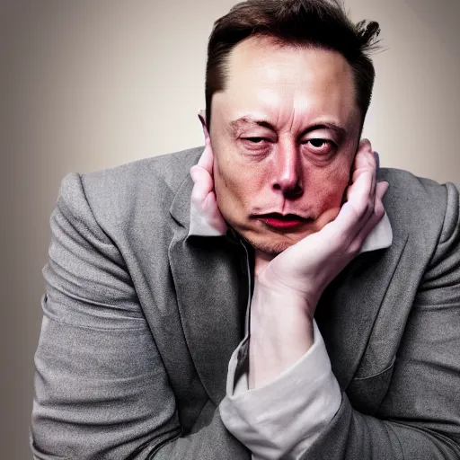 Image similar to a man who is covering his ears from a very loud noise, pained expression, elon musk, photography, 4 k