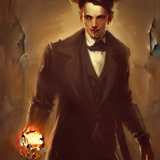 Image similar to a dapper victorian man with a glowing cybernetic chest, chiaroscuro, sci fi character portrait by greg rutkowski, craig mullins