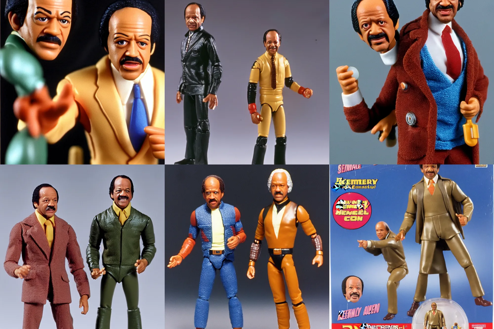 Prompt: Sherman Hemsley as a 1980's Kenner style action figure, 5 points of articulation, full body, 4k, highly detailed