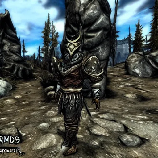 Prompt: skyrim in the style of borderlands