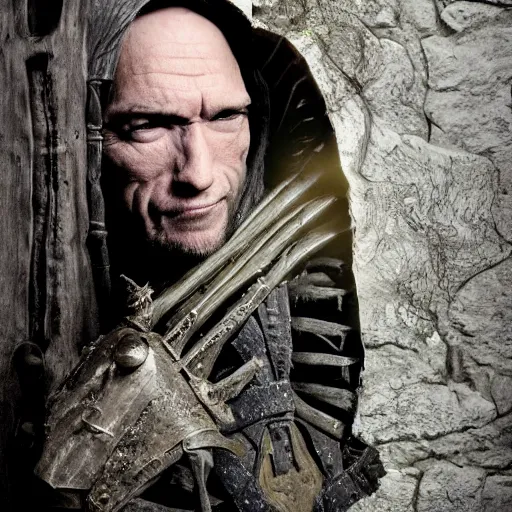 Prompt: medieval fantasy head and shoulders portrait photo of a goblin assassin, photo by philip - daniel ducasse and yasuhiro wakabayashi and jody rogac and roger deakins