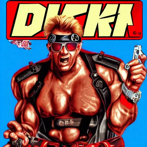 Image similar to Duke Nukem, Duke Nukem 90s cover art