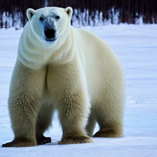 Image similar to Polar bear with a polar beard drinking a polar beer