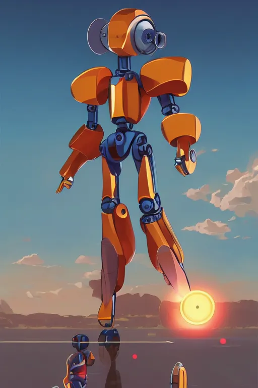 Image similar to metabots medabots medarotto medarot robot minimalist comics, behance hd by jesper ejsing, by rhads, makoto shinkai and lois van baarle, ilya kuvshinov, rossdraws global illumination ray tracing hdr radiating a glowing aura