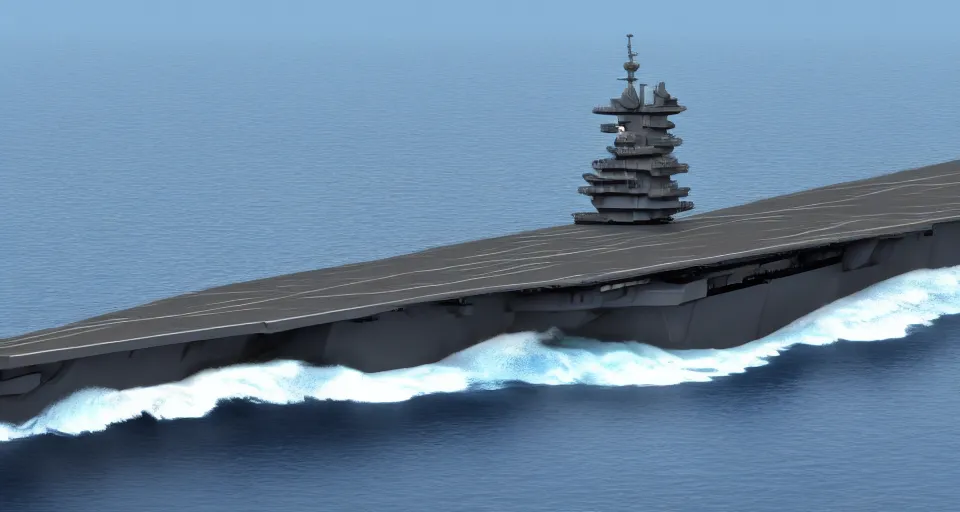 Image similar to an elaborate stealth aircraft carrier design, modern, detailed, 4k photo, stealth, sleek, obsidian, wow
