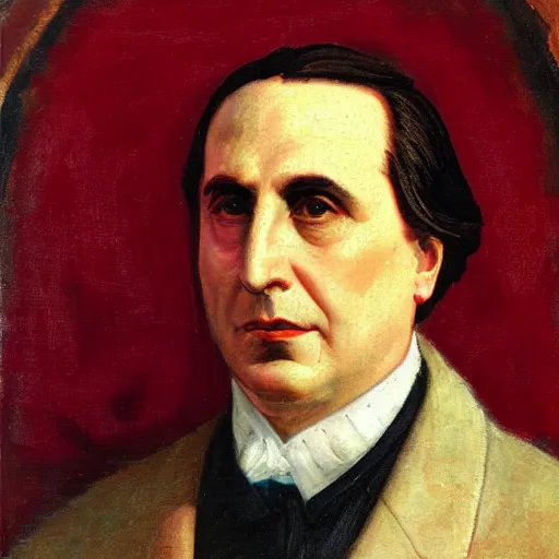 Image similar to portrait of Julius Evola, in the style of the Hudson River School