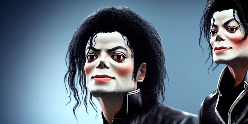 Image similar to Michael Jackson with a deformed face, award winning. Octane render, 4k, unreal 5, very detailed, hyper control-realism.