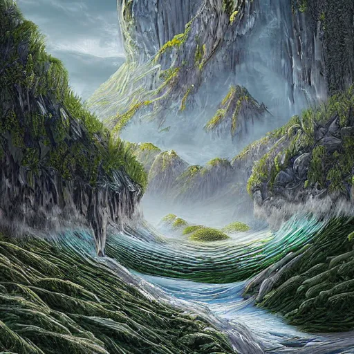 Prompt: a digital art ultra detailed from a landscape by Waya Steurbaut
