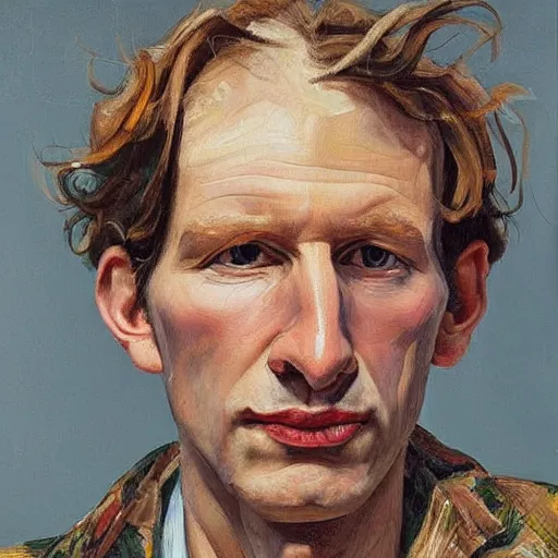 Prompt: high quality high detail painting by lucian freud, hd, portrait of beck