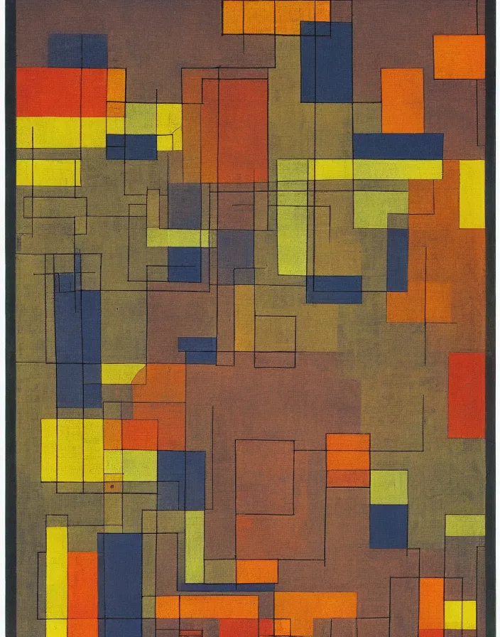 Image similar to hyper detailed industraial & utility flow field matrix by paul klee and josef albers