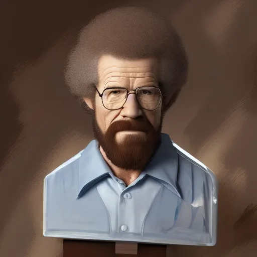 Prompt: Bob Ross is Walter White, hyperdetailed, artstation, cgsociety, 8k