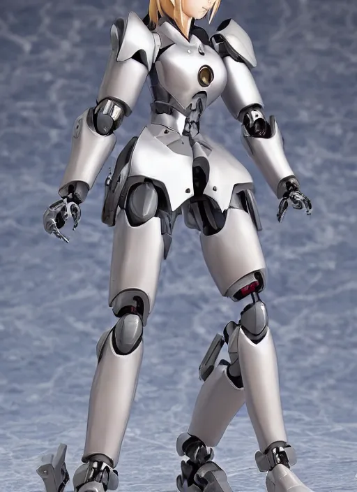 Image similar to Girl in mecha cyber Armor, portrait of the action figure of a girl, with bare legs，in the style of Kotobukiya ，anime figure