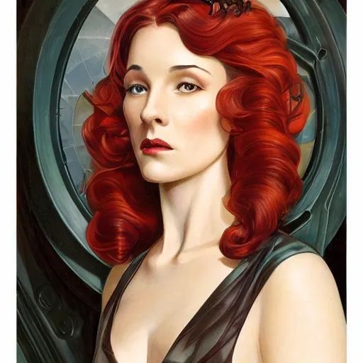 Prompt: a streamline moderne, art nouveau, multi - ethnic and multi - racial portrait in the style of charlie bowater, and in the style of donato giancola, and in the style of charles dulac. very large, clear, expressive, intelligent eyes. symmetrical, centered, ultrasharp focus, dramatic lighting, photorealistic matte painting, intricate ultra detailed background.