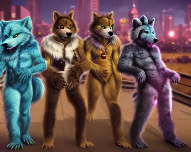 Image similar to high - resolution photograph from a nanopunk era furry fandom convention ( midwest furfest 2 0 4 7 ), taking place after the genetic revolution and singularity. photorealistic.