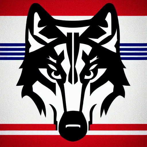 Image similar to A Wolf in the style of an NFL Logo