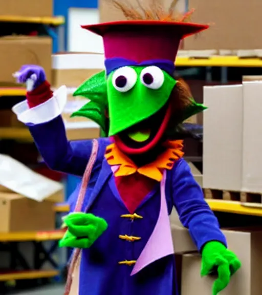 Prompt: count von count working in a warehouse