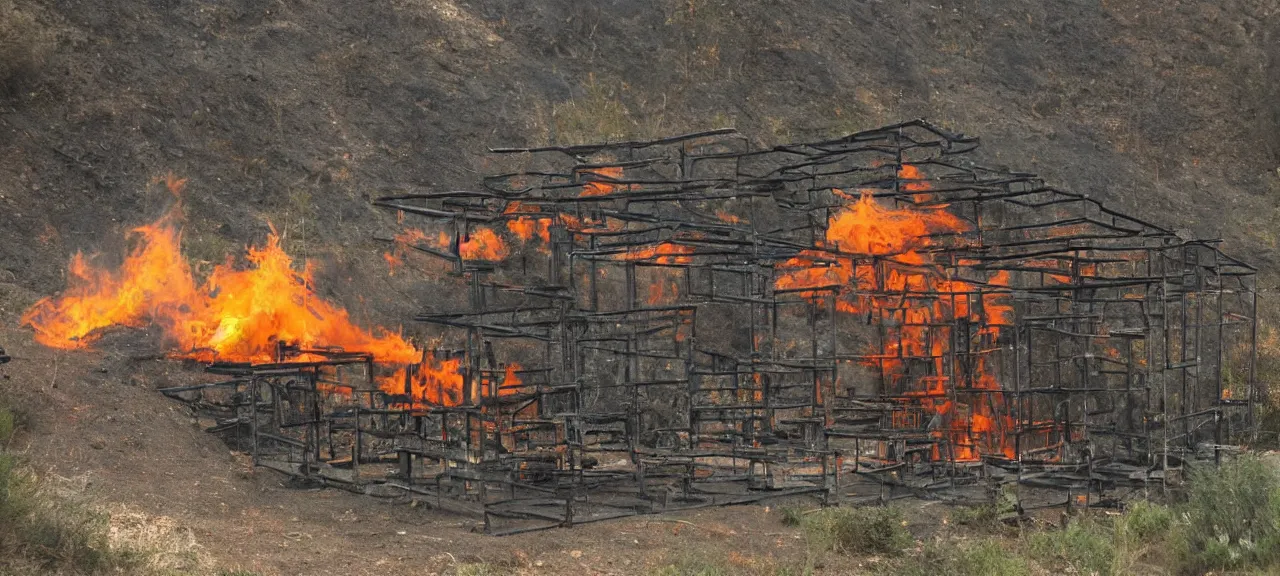 Image similar to fire structure that looks like water