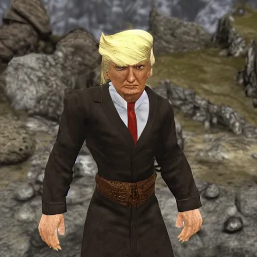 Image similar to donald trump in skyrim