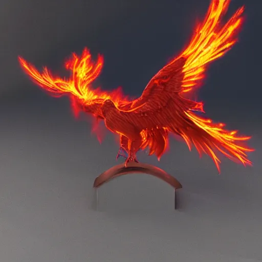 Image similar to flaming phoenix, volumetric lighting, intricate, detailed