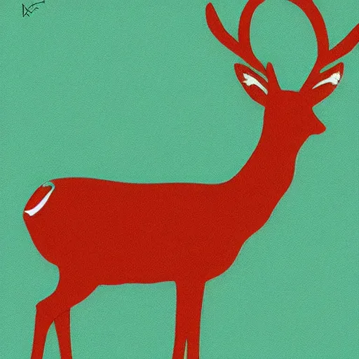 Image similar to deer playing guitar in the style of tatsuro kiuchi