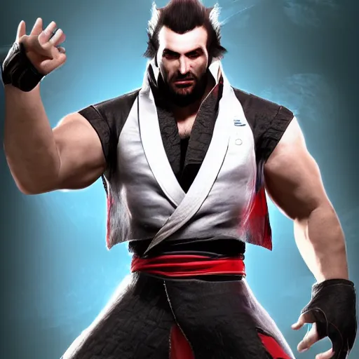 Image similar to bakir izetbegovic as tekken 7 character, unreal engine