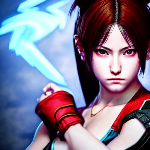 Image similar to beautiful portrait faces of females as tekken character