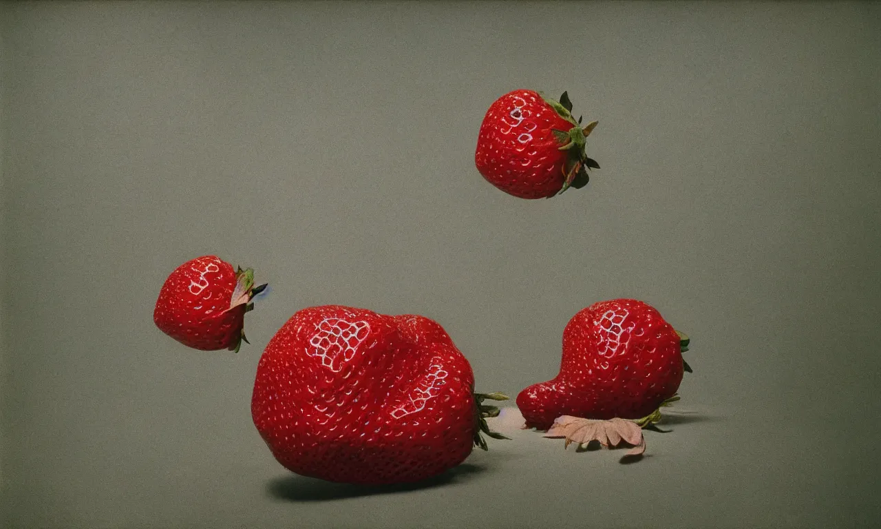 Image similar to a strawberry, body horror, by gerard brom, zdzisław beksinski and ansel adams technicolor photograph film still