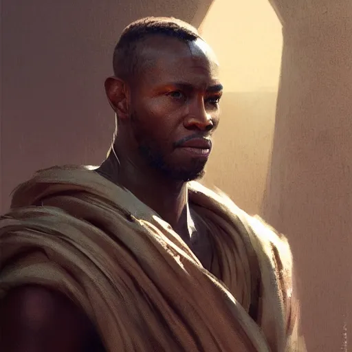 Image similar to A portrait of an african man, star wars art, art by greg rutkowski, matte painting, trending on artstation