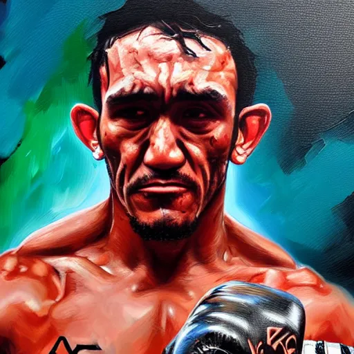 Image similar to tony ferguson knocked out, trending on artstation, detailed art, oil painting