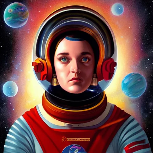 Prompt: space cosmic cosmonaut lofi portrait, Pixar style, by Tristan Eaton Stanley Artgerm and Tom Bagshaw.