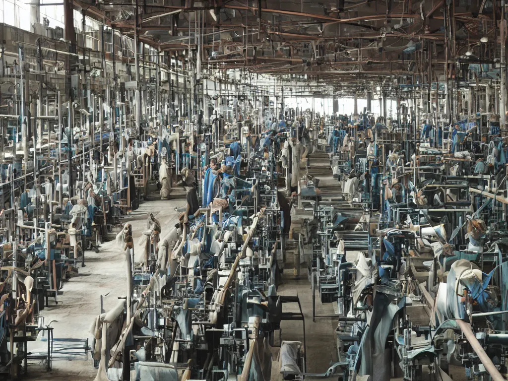 Image similar to industrial revolution inside weaving factory