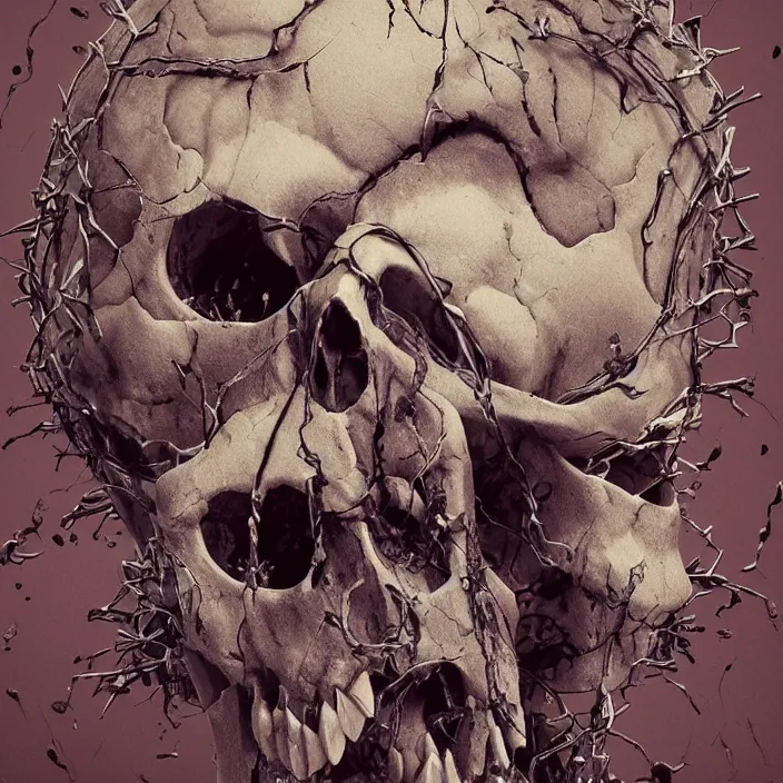 Image similar to portrait of a conjoined twins skull. razor sharp teeth. infected with zombie virus. intricate abstract. intricate artwork. nightmare fuel. by Tooth Wu, wlop, beeple, dan mumford. octane render, trending on artstation, greg rutkowski very coherent symmetrical artwork. cinematic, hyper realism, high detail, octane render, 8k, iridescent accents