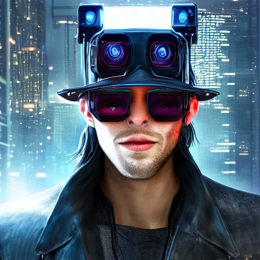 Image similar to a hat from the future, cyberpunk, highly detailed, epic lighting, hyper photorealism, 8 k